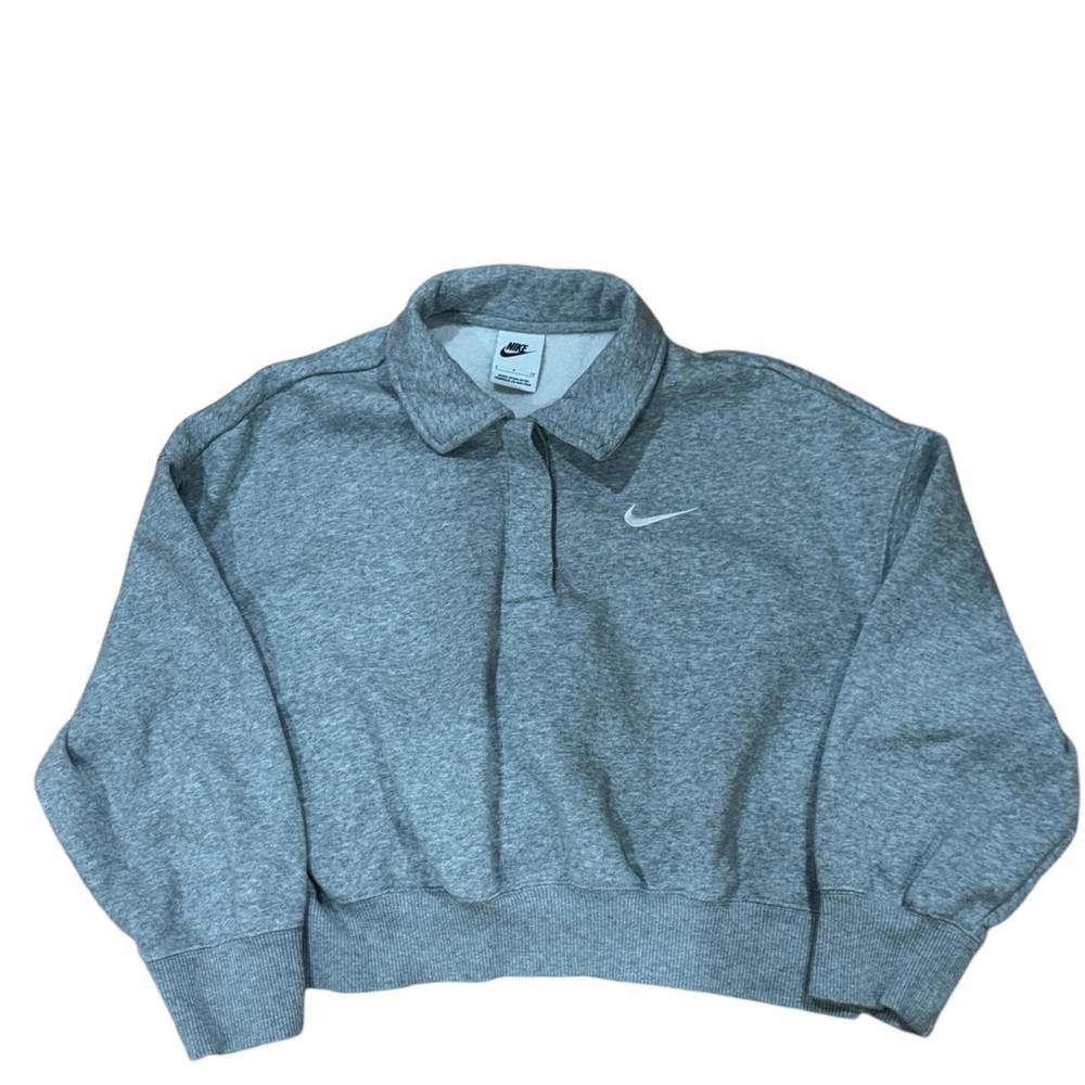Nike Women’s Sportswear Phoenix Fleece Three-Quarter Sleeve Crop Polo Sweatshirt